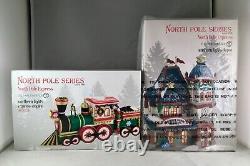 Dept 56 Lot of 2 NORTHERN LIGHTS DEPOT + N. L. EXPRESS ENGINE North Pole D56 New