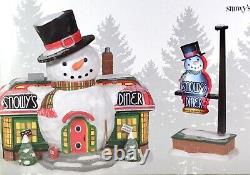 Dept 56 Lot of 2 SNOWY'S DINER St/2 + SHOVELING BUDDIES FOR HIRE North Pole NEW