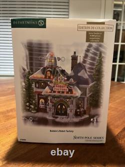 Dept 56 NORTH POLE 2008 RARE Robbie's Robot Factory #799998 READ