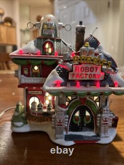 Dept 56 NORTH POLE 2008 RARE Robbie's Robot Factory #799998 READ