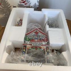 Dept 56 NORTH POLE 2011 Disney Cars 2 North Pole Rally Center #4023616 MINT