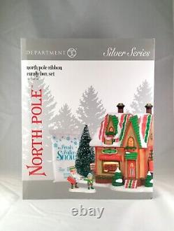 Dept 56 NORTH POLE RIBBON CANDY BOX Set /4 Sweet Shop 6004811 Department D56 New