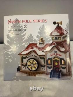 Dept 56 North Pole Bike Bicycle Shop Lighted Animated Wheel #4025281 NEW