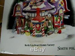 Dept 56 North Pole Board Games Factory Christmas Village 56.56789 Lights Up