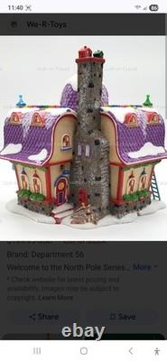 Dept 56 North Pole Board Games Factory Mint In box with Light & Sign, Box, Bag