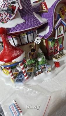 Dept 56 North Pole Board Games Factory Mint In box with Light & Sign, Box, Bag