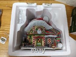 Dept 56 North Pole Bundle of 2 Santa's Hat Inn and Frosty Pines Outfitters