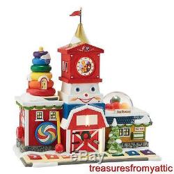 Dept 56 North Pole FISHER PRICE FUN FACTORY + TOYS + LIL FARMER New NRFB Village