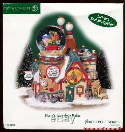 Dept 56 North Pole FLURRY'S SNOWGLOBE MAKER #56763 EUC See Desc Village