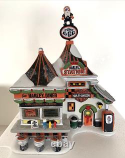 Dept 56 North Pole Harley Pump & Go Diner Harley Davidson Christmas Collectible