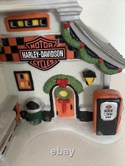 Dept 56 North Pole Harley Pump & Go Diner Harley Davidson Christmas Collectible