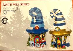 Dept 56 North Pole Merry Lane Cottages 7 & 8, NIB- 2 Pc Set- Rare