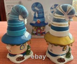 Dept 56 North Pole Merry Lane Cottages 7 & 8, NIB- 2 Pc Set- Rare