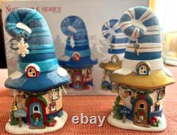 Dept 56 North Pole Merry Lane Cottages 7 & 8, NIB- 2 Pc Set- Rare