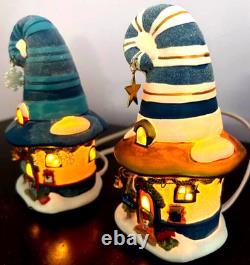Dept 56 North Pole Merry Lane Cottages 7 & 8, NIB- 2 Pc Set- Rare
