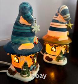 Dept 56 North Pole Merry Lane Cottages 7 & 8, NIB- 2 Pc Set- Rare