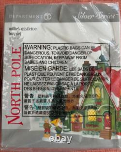 Dept 56 North Pole Millie's Mistletoe Box Set NIB, Sliver Series