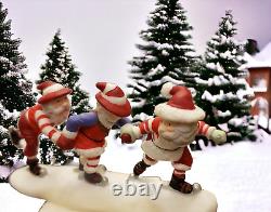 Dept 56 North Pole PEPPERMINT SKATING PARTY 56363 6 Pc Set Santa Reindeer Elves