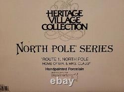 Dept 56 North Pole Route 1 North Pole-Home of Mr. & Mrs. Santa Claus NEW Rare