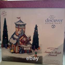 Dept 56 North Pole SANTA'S SLEIGH LAUNCH Vintage 56734 NEW Includes Accessories