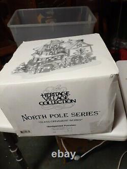 Dept 56 North Pole Series Glass Ornament Works Retired Mint Heritage Village. New