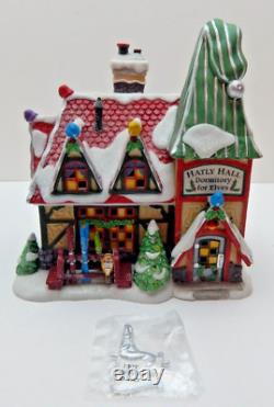 Dept 56 North Pole Series Hatly Hall #804440 Good Condition withBox/Slv/Lt Cord