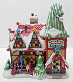 Dept 56 North Pole Series Hatly Hall #804440 Good Condition withBox/Slv/Lt Cord