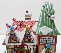 Dept 56 North Pole Series Hatly Hall #804440 Good Condition withBox/Slv/Lt Cord