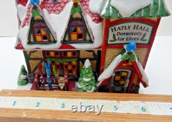 Dept 56 North Pole Series Hatly Hall #804440 Good Condition withBox/Slv/Lt Cord