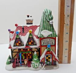 Dept 56 North Pole Series Hatly Hall #804440 Good Condition withBox/Slv/Lt Cord