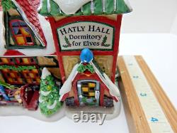 Dept 56 North Pole Series Hatly Hall #804440 Good Condition withBox/Slv/Lt Cord