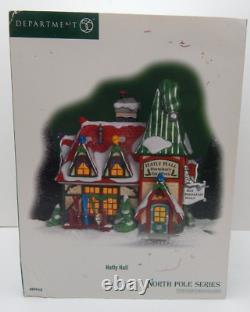 Dept 56 North Pole Series Hatly Hall #804440 Good Condition withBox/Slv/Lt Cord