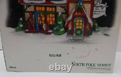 Dept 56 North Pole Series Hatly Hall #804440 Good Condition withBox/Slv/Lt Cord