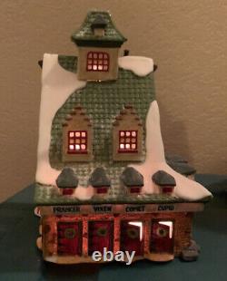 Dept 56 North Pole Series LOT OF 5 HOUSES & 4 Figurines & 3 Trees- 1990/1991