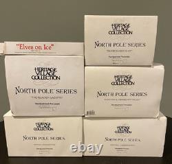 Dept 56 North Pole Series Lot of 5 Houses Boxed plus 3 Accessories Gazette Orlys