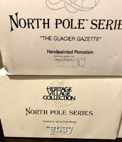 Dept 56 North Pole Series Lot of 5 Houses Boxed plus 3 Accessories Gazette Orlys