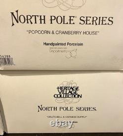 Dept 56 North Pole Series Lot of 5 Houses Boxed plus 3 Accessories Gazette Orlys