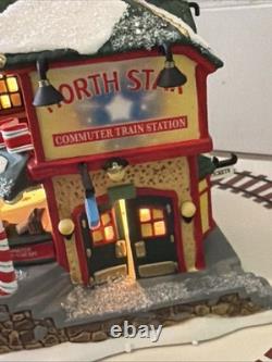 Dept 56 North Pole Series North Star Commuter Train Station #56782 Complete Set