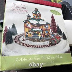 Dept 56 North Pole Series North Star Commuter Train Station Holiday Gift Set