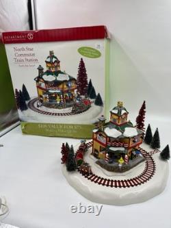Dept 56 North Pole Series North Star Commuter Train Station Holiday Gift Set