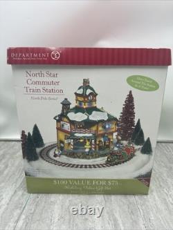 Dept. 56 North Pole Series North Star Commuter Train Station New in Box