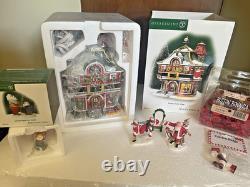 Dept 56 North Pole Series SANTA'S TAILOR SHOP, FIGURINE and ACCESSORIES all NEB