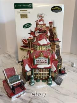 Dept 56 North Pole Series Santa's Sleigh Maker Ser Of 2 #56950 Limited Ed withBox