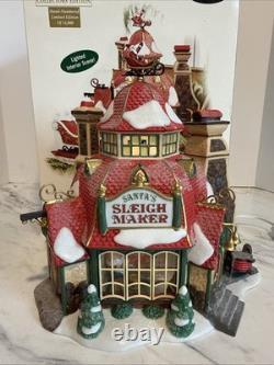 Dept 56 North Pole Series Santa's Sleigh Maker Ser Of 2 #56950 Limited Ed withBox