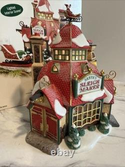 Dept 56 North Pole Series Santa's Sleigh Maker Ser Of 2 #56950 Limited Ed withBox