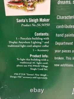 Dept 56 North Pole Series Santa's Sleigh Maker Ser Of 2 #56950 Limited Ed withBox