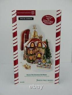 Dept 56 North Pole Series Ulysses the Christmas Bell Maker #56955 withLt Cord, Box