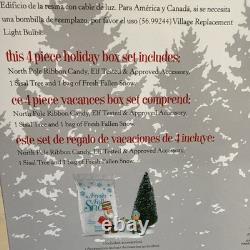 Dept 56 North Pole Silver Series North Pole Ribbon Candy Box Set Of 4 NEW