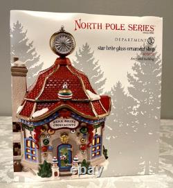 Dept 56 North Pole Star Brite Glass Ornament Shop 4030712 + Nice Save 4030722