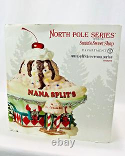 Dept 56 North Pole Village Banana Nana Splits Ice Cream Parlor Santa Sweet Shop